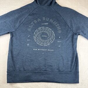 Altra Running Women's Size Small Run Without Rules Graphic Hoodie Heather Blue